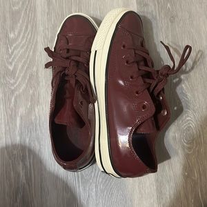 Converse Chuck Taylor Red shiny leather sneakers